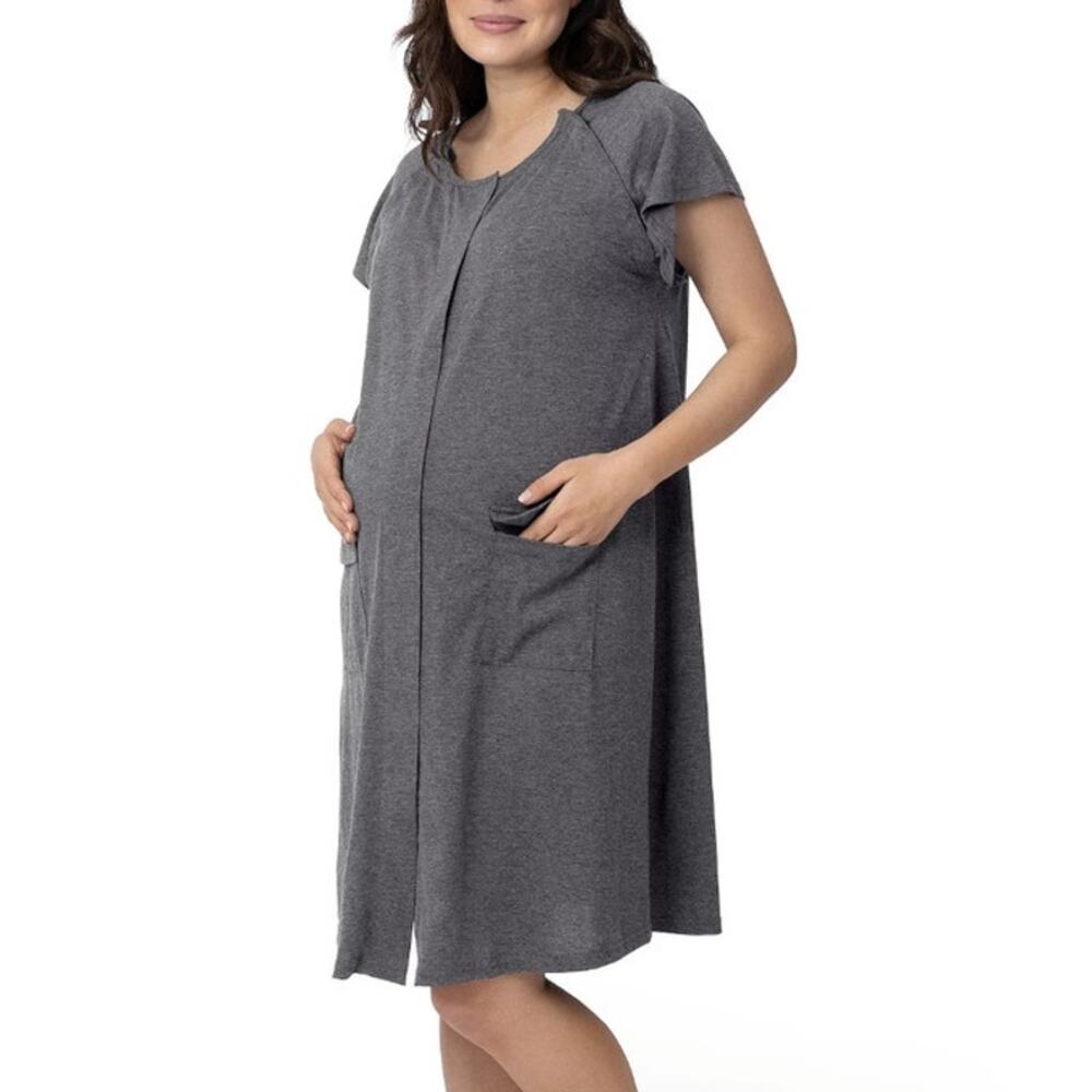 Kindred Bravely Universal Labor & Delivery Gown XL/XXL Gray Nursing Postpartum